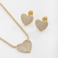 Conjunto Coração Pavê Luxo com Zircônias - comprar online