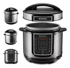 Panela de Pressão Elétrica Digital Mondial Master Cooker PE-38 – 5L, 900W, Preto/Inox - Diego&Dani