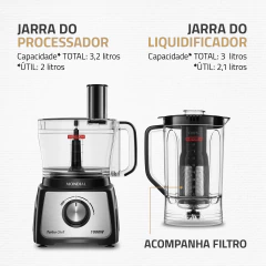 Multiprocessador Turbo Chef 5 em 1 Mondial 1000W MPN-01-B - Diego&Dani