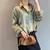 Mulher primavera outono estilo blusas camisas senhora casual manga longa turn-do
