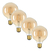 4 pz Foco Edison Led Globo G95 Ámbar Luz Cálida Vintage 4w E26