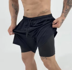 KIT 3 shorts masculino 2 em 1 academia e esportes - loja online