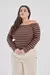 Remera rayada cuello bote [AN340] - comprar online