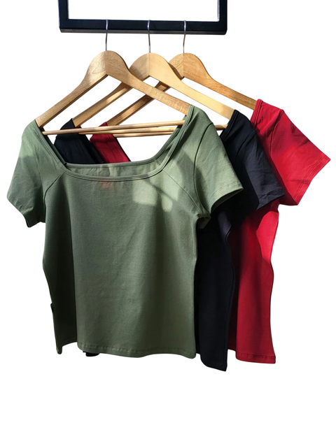 Remera Jersey Algodón Cuello Cuadrado - comprar online