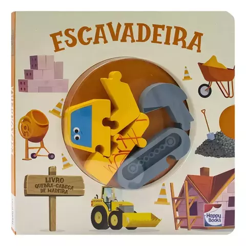 LIVRO QUEBRA-CABECA DE MADEIRA: ESCAVADEIRA