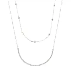 Colar Duplo Riviera E Bolinhas - comprar online