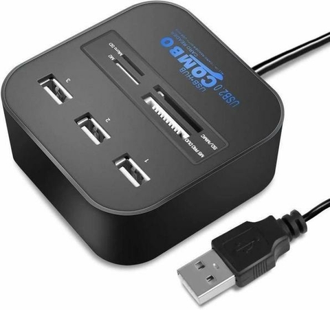 Hub usb 2.0 com 3 portas usb e leitor de cartão SD Knup