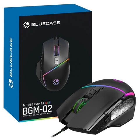 MOUSE GAMER USB LED RGB / 6400DPI / 8 BOTOES / MACROS PROGRAMAVEIS Bluecase