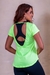 Blusa manga curta estilo camiseta (soltinha), com decote em v nas costas e detalhe em ponto trançado - JessFit
