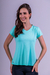 Blusa Manga Curta Baby Look com Decote em V - JessFit