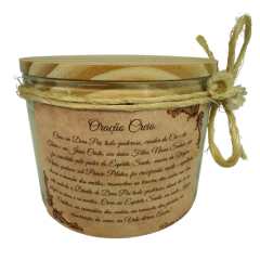Vela Perfumada Aromática Artesanal Decorada - Religiosa - Oração Creio - Ricco Aromas