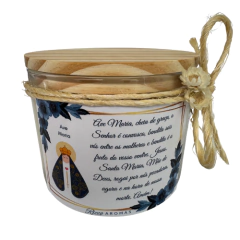 Vela Perfumada Aromática Artesanal Decorada - Religiosa - Oração Ave Maria - Ricco Aromas