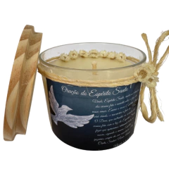 Imagem do Vela Perfumada Aromática Artesanal Decorada - Religiosa - Oração Espírito Santo