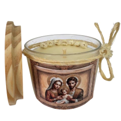 Vela Perfumada Aromática Artesanal Decorada - Religiosa - Sagrada Família - comprar online