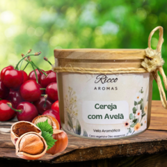 Vela Perfumada Aromática Artesanal Decorada - Cereja com Avelã - comprar online