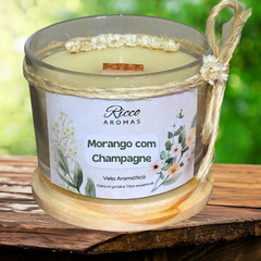Vela Perfumada Aromática Artesanal Decorada - Morango com Champagne na internet