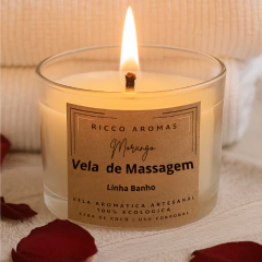 Vela de Massagem Cera de Coco Natural 120g – Relaxante, Hidratante e Vegana | Ricco Aromas na internet