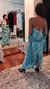 Vestido celeste con diseño - comprar online
