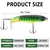 Imagem do Conjunto de 6 peças de iscas Whopper Plopper Topwater com cauda giratória para atrair peixes predadores como bass, tucunaré e traíra.