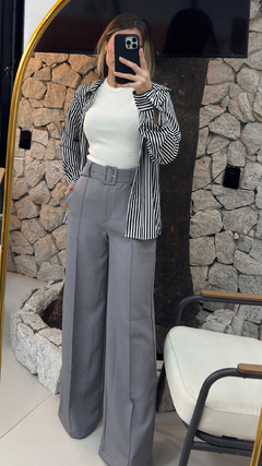 Calça pantalona cinza