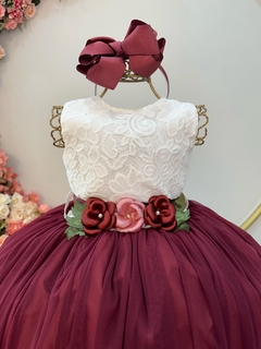 Vestido luxo com cinto de flores - comprar online