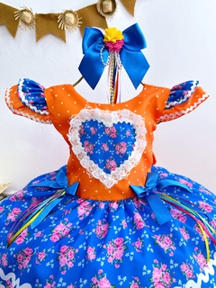 Vestido laranja junino - comprar online