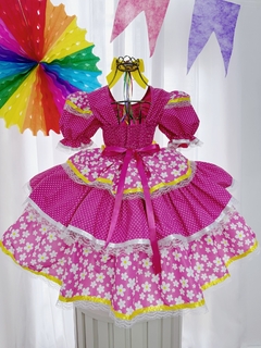 Vestido Junino Rosa na internet