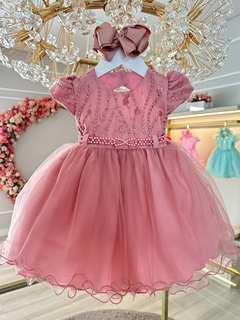 Vestido rosê para bebê