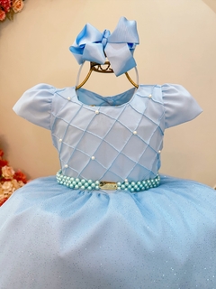 Vestido Longo azul bebê - comprar online