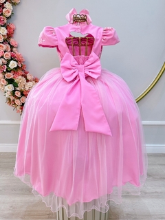 Vestido longo rosa chiclete na internet