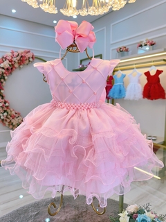 Vestido rosa bebê