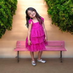 Vestido de pluma rosa pink