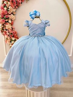 Vestido longo azul bebe