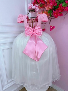 Vestido rosa com branco na internet