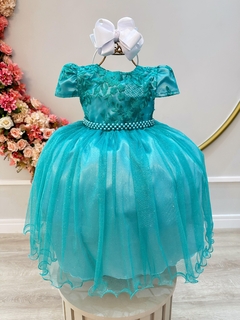 Vestido verde bordado