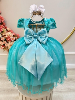 Vestido verde bordado na internet
