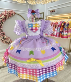 Vestido junino lilás