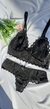 Conjunto lingerie em renda sem bojo - Preto - comprar online