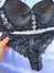 Imagem do Conjunto Mini Corselet com bojo e aro com renda floral - Preto