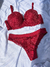 Conjunto com bojo e aro com renda Floral - Marsala - loja online