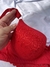 Conjunto com bojo e aro com renda floral -Vermelho - comprar online