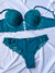 Conjunto Mini Corselet com bojo e aro com renda floral - Azul Pretróleo na internet