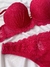 Conjunto Luisa com bojo e aro com renda floral - Pink - loja online