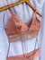 Conjunto lingerie em renda sem bojo - Rosa - comprar online