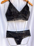 Conjunto lingerie em renda sem bojo - Preto na internet