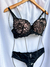 Conjunto com bojo e aro com renda floral - Preto na internet