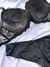 Conjunto com bojo e aro com renda floral - Preto - comprar online