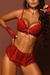 CONJUNTO COM BOJO, COMPOSTO POR 4 PEÇAS (SUTIEN, CALCINHA, LUVAS E CINTA LIGA) - comprar online