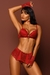 CONJUNTO COM BOJO, COMPOSTO POR 4 PEÇAS (SUTIEN, CALCINHA, LUVAS E CINTA LIGA) - Hot Boutique Moda Intima