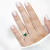 Anillo plata .925 con chapa de Rodio Turmalina Verde cultivada y zirconias calidad premium - Kloy